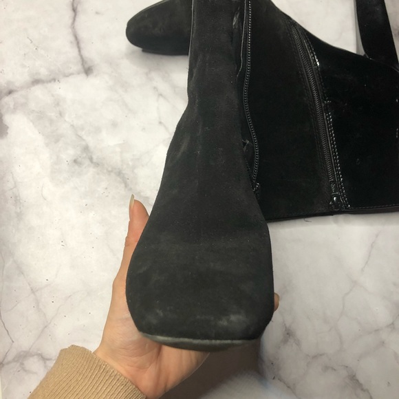 Nine West Womens ankle boot 9 black triangle heel - Picture 3 of 13
